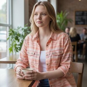 NWT Ariat BILLIE JEAN Pink Aztec Patterned Button-Up Western Cowgirl Shirt Sz 3X